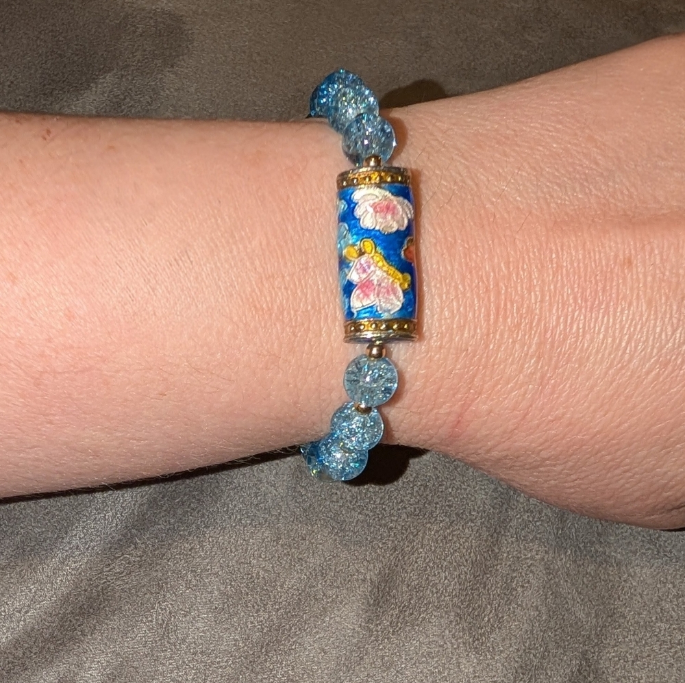 Cloisonne And Glass Bracelet - Picture 4 of 8